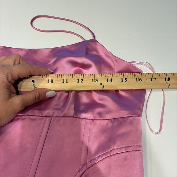 Jason Wu Fuchsia Satin Corset Midi Dress Medium - Picture 6 of 11